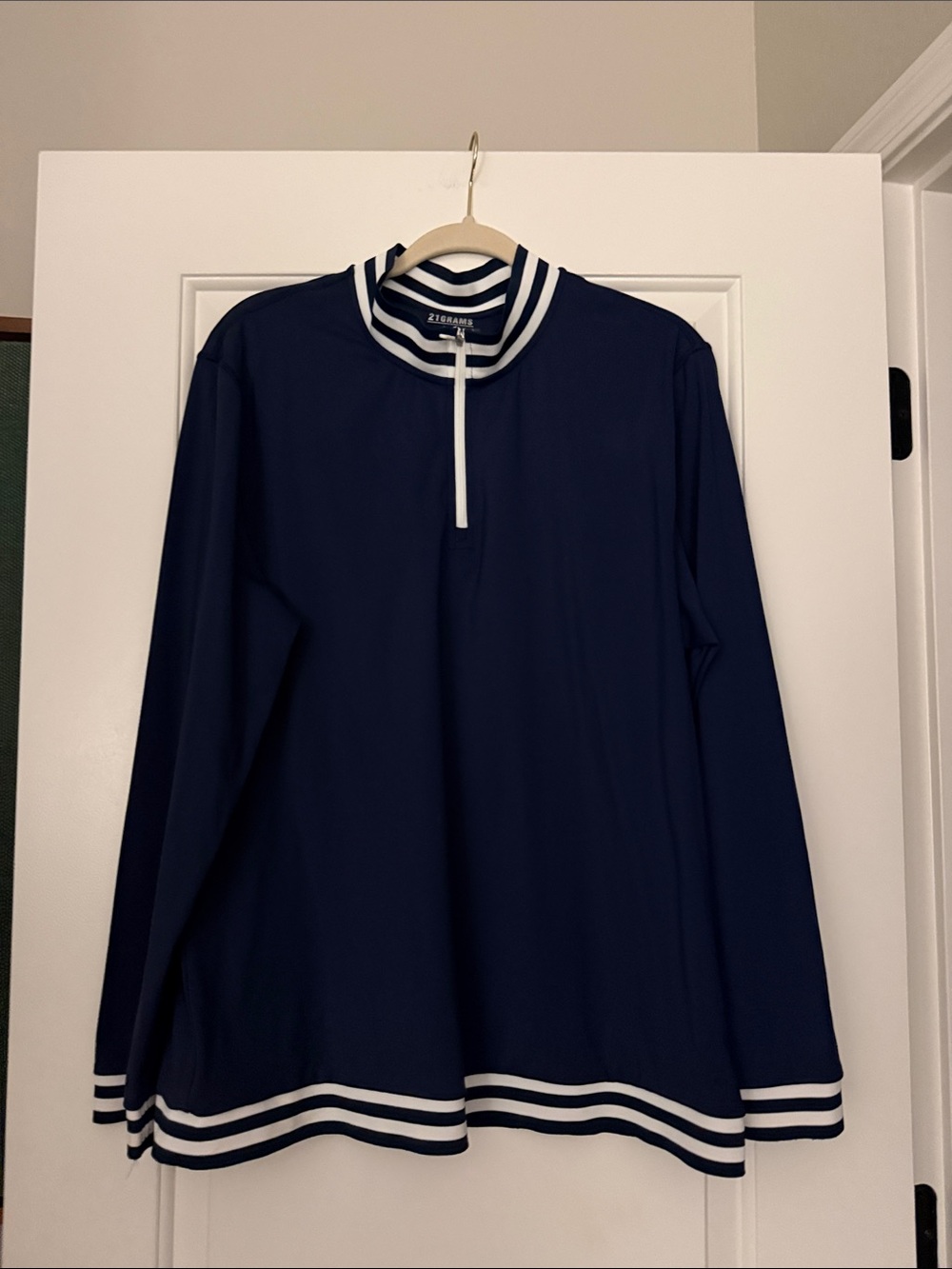 Men’s Navy Long-Sleeve Quarter-Zip Pullover Jacket